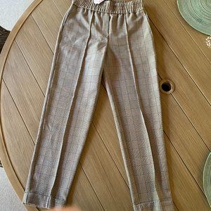 Gray Black Plaid Ankle Pants